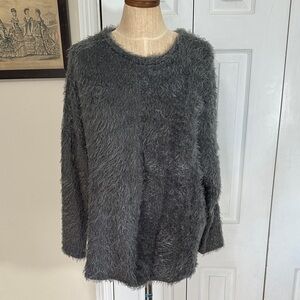 Cozy Gray Eyelash Women's Sweater